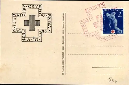 Künstler Ak Kroatien, Kroatisches Rotes Kreuz