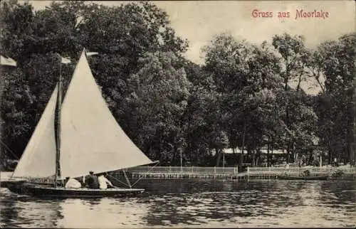 Ak Berlin Zehlendorf Wannsee Moorlake, Segelboot, Havelpartie