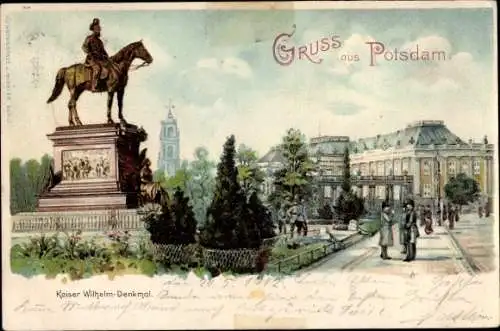 Litho Potsdam in Brandenburg, Kaiser-Wilhelm-Denkmal