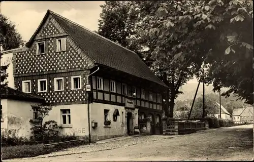 Ak Jonsdorf in Sachsen, Fremdenhof Zum Lindengarten, Fachwerkhaus