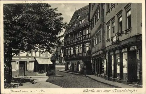 Ak Bensheim an der Bergstraße Hessen, Partie an der Hauptstraße