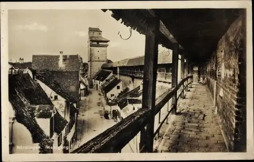 Ak Nördlingen in Schwaben, Wehrgang