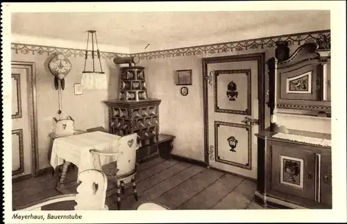 Ak Fürstenstein in Niederbayern, Mayerhaus, Bauernstube