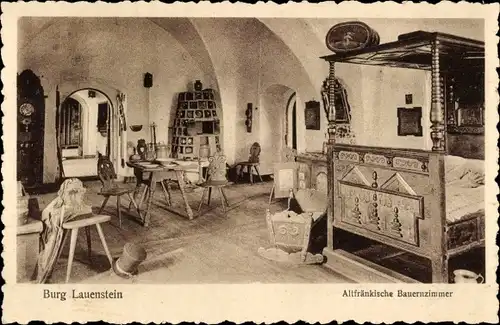Ak Lauenstein Ludwigsstadt in Oberfranken, Burg Lauenstein, Altfränkische Bauernzimmer