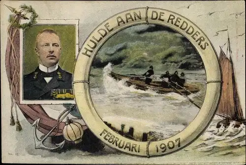 Ak Hulde aan de Redders, Februari 1907, Prins Hendrik, Heinrich zu Mecklenburg