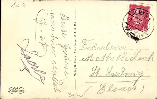 Ak Neuenburg am Rhein Baden, Denkmal, Rheinstraße