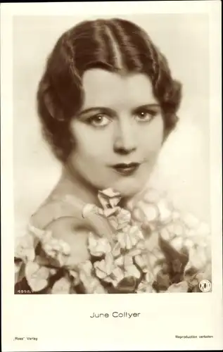 Ak Schauspielerin June Collyer, Portrait
