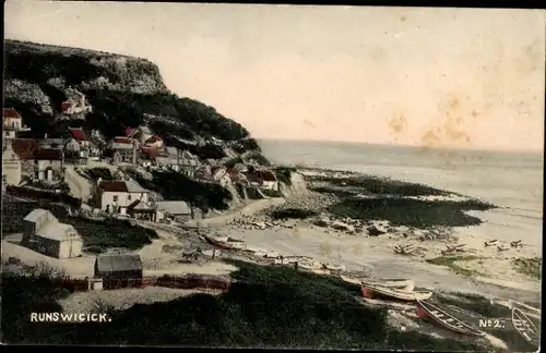 Ak Runswick Bay North Yorkshire England, Teilansicht, Bucht