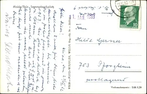 Ak Weida in Thüringen, Semmelweißplatz