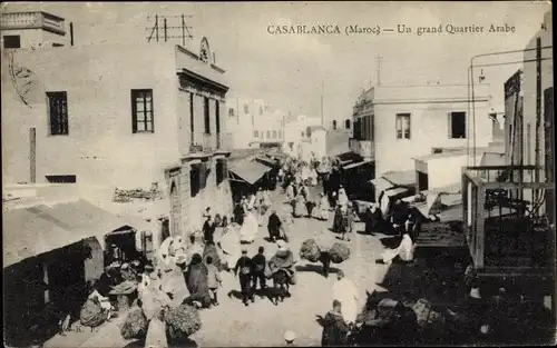 Ak Casablanca Marokko, Un grand Quartier Arabe