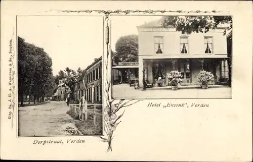 Ak Vorden Gelderland, Dorpstraat, Hotel Ensink