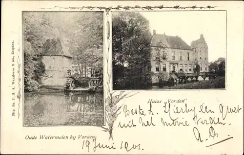 Ak Vorden Gelderland, Wassermühle, Huize Vorden