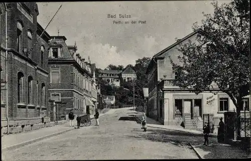 Ak Bad Sulza in Thüringen, Straßenpartie, Post