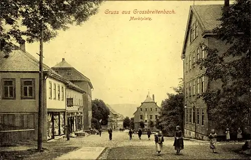 Ak Großbreitenbach in Thüringen, Marktplatz