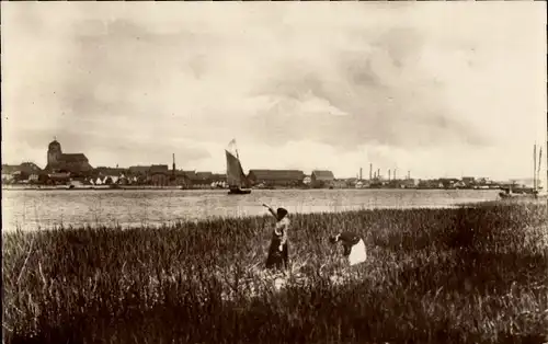 Ak Wolgast in Mecklenburg Vorpommern, Blick von Sauzin