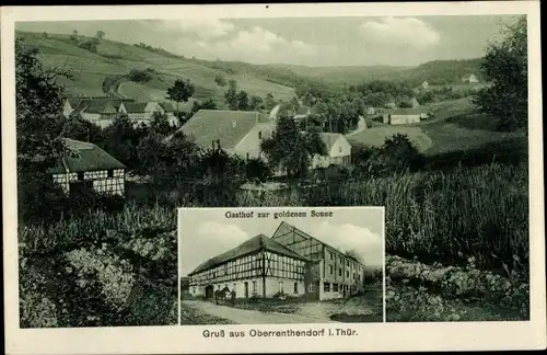 Ak Oberrenthendorf, Gasthof zur goldenen Sonne, Pferd