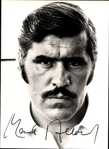 Ak Schauspieler Mario Adorf, Portrait, Autogramm