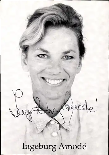 Ak Schauspielerin Ingeburg Amode, Portrait, Autogramm