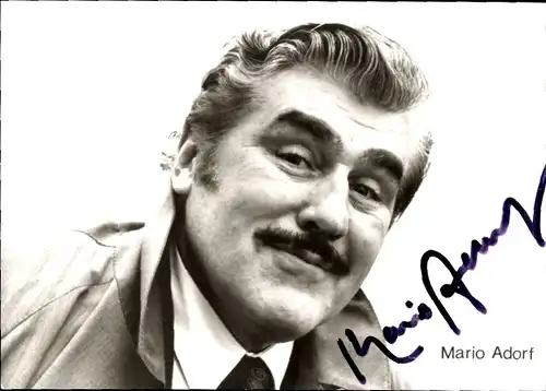 Ak Schauspieler Mario Adorf, Portrait, Autogramm