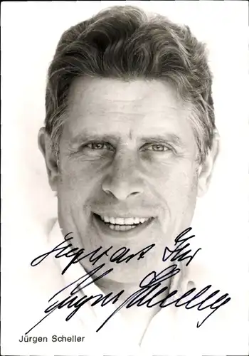 Ak Schauspieler Jürgen Scheller, Portrait, Autogramm