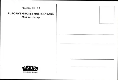 Ak Schauspielerin Nadja Tiller, Portrait, Autogramm