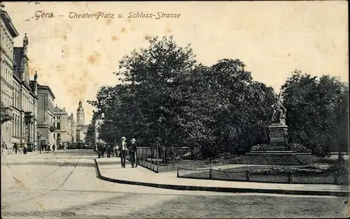 Ak Gera in Thüringen, Theaterplatz, Schlossstraße