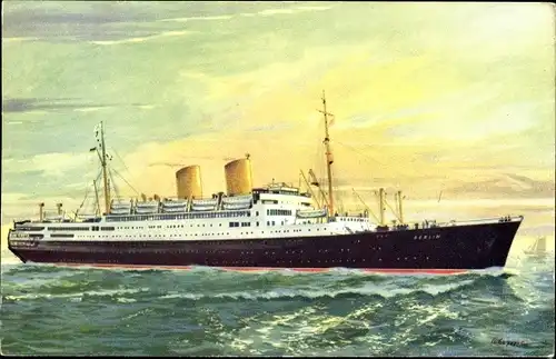Künstler Ak Passagierschiff MS Berlin, Norddeutscher Lloyd Bremen