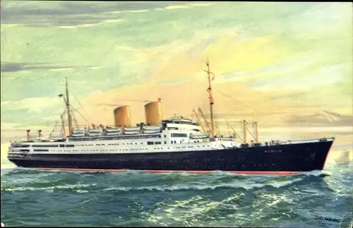Künstler Ak Passagierschiff MS Berlin, Norddeutscher Lloyd Bremen