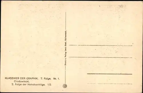 Künstler Ak Chodowiecki, Klassiker der Graphik, Folge der Heiratsanträge 1/2