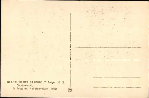 Künstler Ak Chodowiecki, Klassiker der Graphik, Folge der Heiratsanträge 11/12