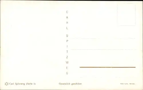 Künstler Ak Spitzweg, C., Mann beim Angeln, Fluss