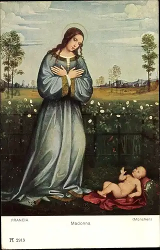 Künstler Ak Francia, Madonna, Kind