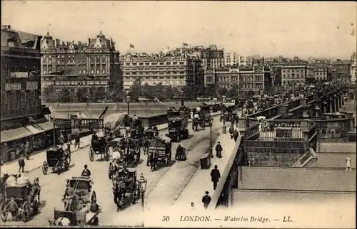 Ak London City England, Waterloo Bridge