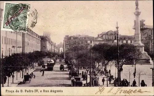 Ak Portugal, Praca de D. Pedro IV, e Rua Augusta