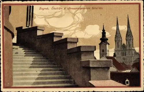 Ak Zagreb Kroatien, Strossmayerovo Setaliste, Stubiste