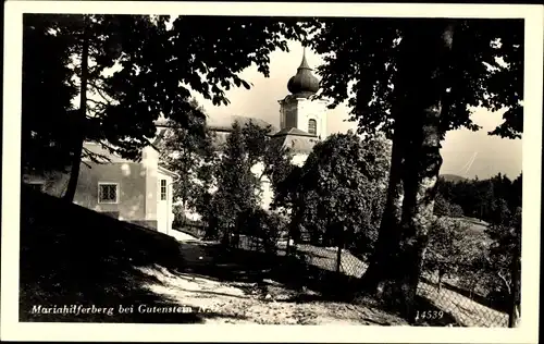 Ak Mariahilfberg Gutenstein in Niederösterreich, Wallfahrtskirche, Teilansicht