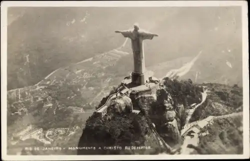 Ak Rio de Janeiro Brasilien, Monumento a Christo Redemptor