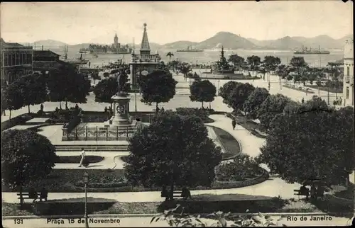 Ak Rio de Janeiro Brasilien, Praca 15 de Novembro