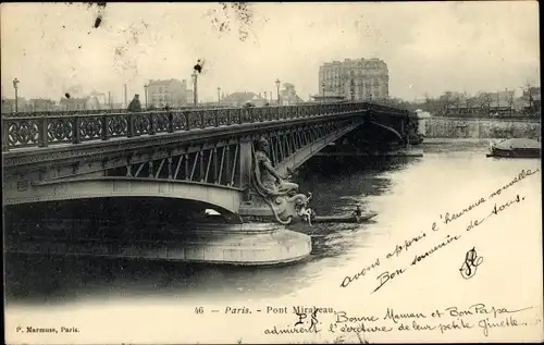 Ak Paris XVI Passy, Pont Mirabeau