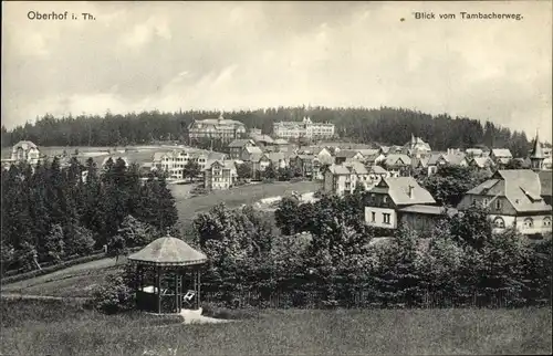 Ak Oberhof im Thüringer Wald, Blick vom Tambacherweg, Pavillon