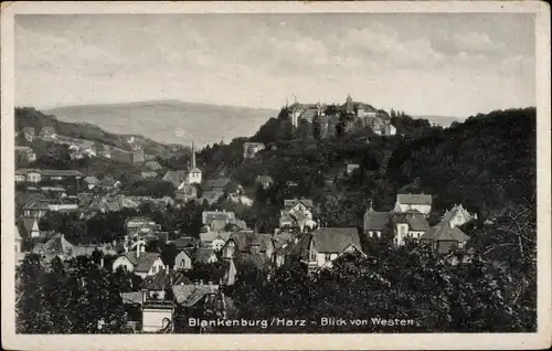 Ak Blankenburg am Harz, Blick vom Westen, Schloss