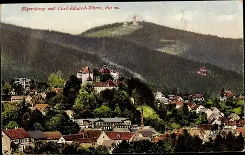 Ak Elgersburg Thüringen, Burg, Ortsansicht, Carl-Eduard-Warte