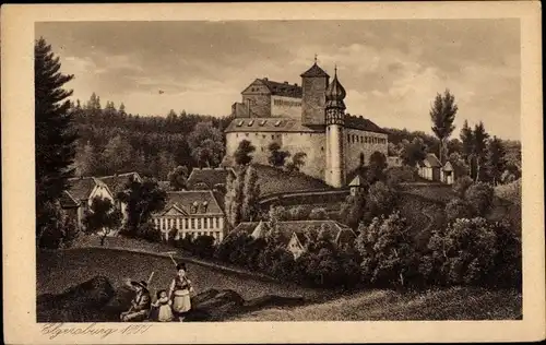 Ak Elgersburg in Thüringen, Burg, Teilansicht