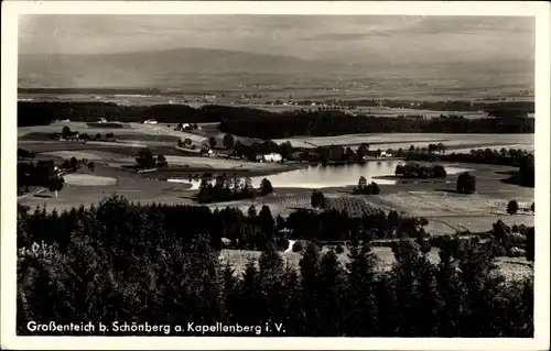 Ak Schönberg am Kapellenberg Bad Brambach im Vogtland, Panorama, Großenteich