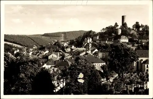 Ak Lobenstein in Thüringen, Teilansicht von der Franz Heynisch Höhe aus