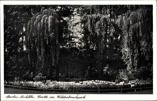 Ak Berlin Neukölln, Grotte im Wildenbruchpark