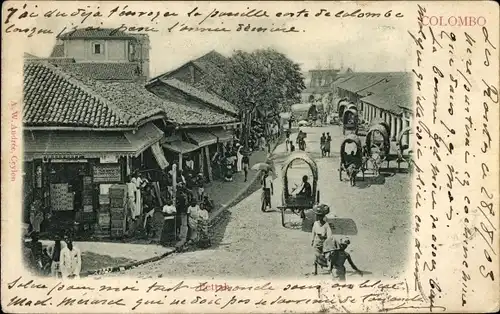 Ak Pettah Colombo Ceylon Sri Lanka, Straße