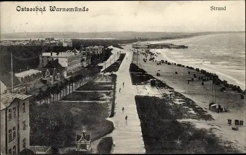 Ak Ostseebad Warnemünde Rostock, Strand, Promenade