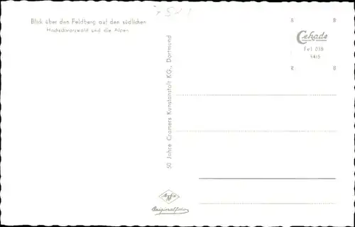 Ak Feldberg im Schwarzwald, Gesamtansicht, Hochschwarzwald, Alpen