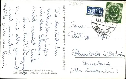 Ak Ebnet Freiburg im Breisgau, Panorama